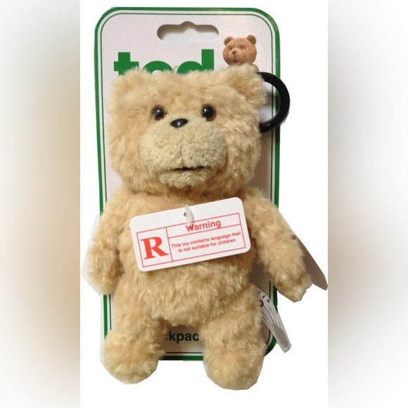 Ted Backpack Clip On with Sound, R-Rated, 5 Phrases!! NEW! by Commonwealth Toys - Picture 1 of 3